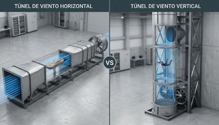 wind tunnel by flow orientation