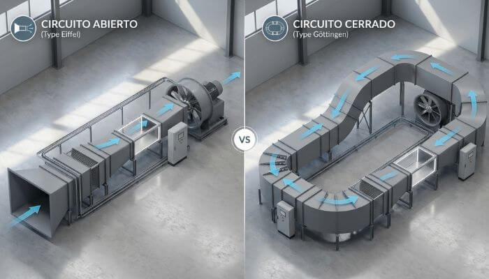 Open and closed-circuit wind tunnels